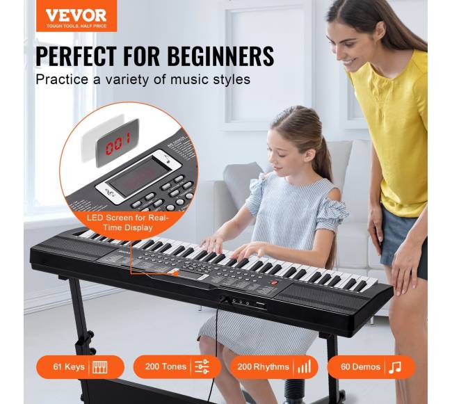 61 klavišų nešiojamas skaitmeninis pianinas1