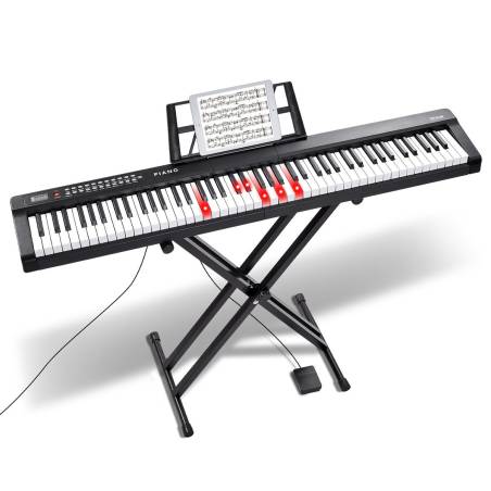 88 klavišų skaitmeninis pianinas su stovu0