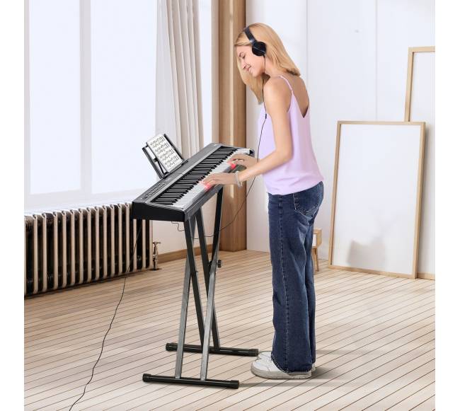 88 klavišų skaitmeninis pianinas su stovu7