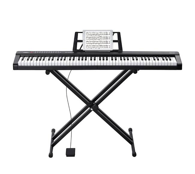 88 klavišų skaitmeninis pianinas su stovu9