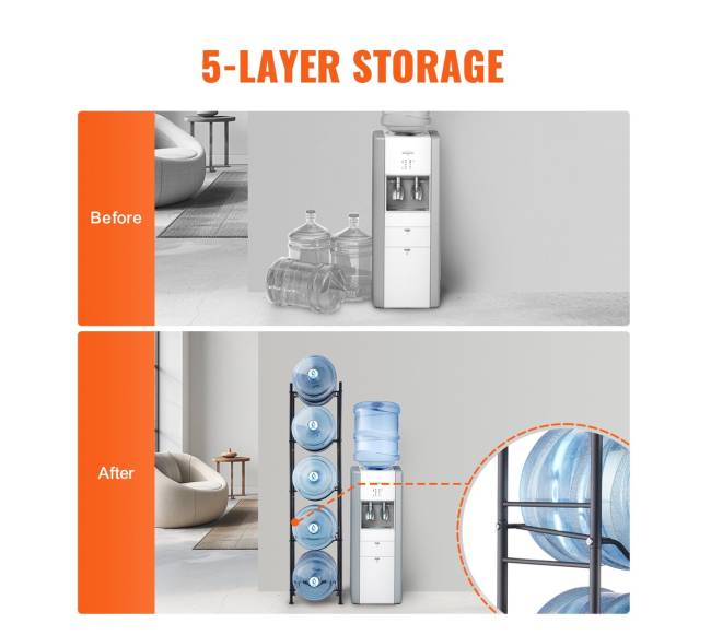 Penkių butelių laikiklis, vienos eilės stovas2