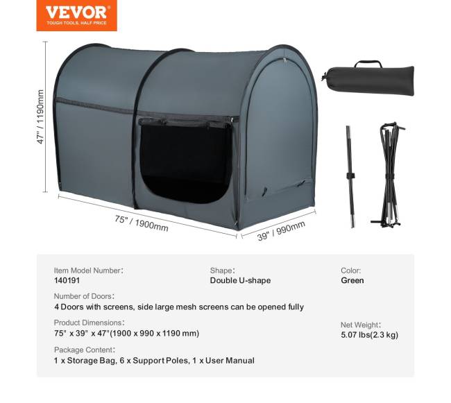 Keturių durų lovos palapinė su šviesos blokavimo funkcija6