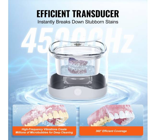 Ultragarsinis dantų protezų valiklis su UV2