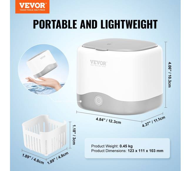 Ultragarsinis dantų protezų valiklis su UV6