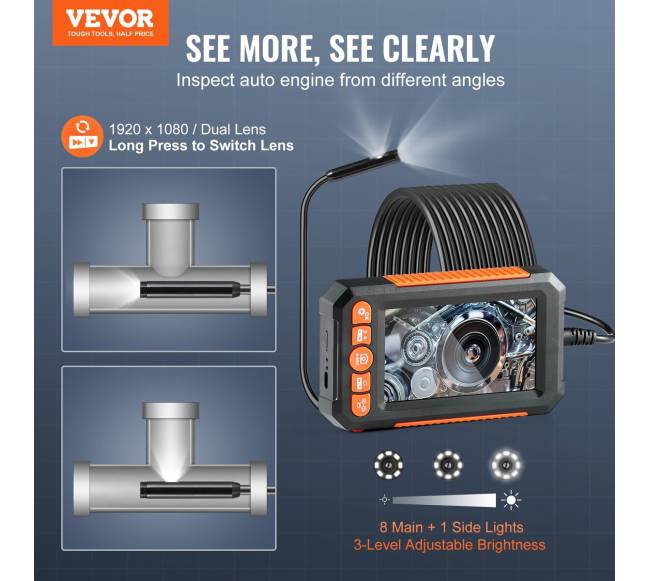 Endoskopinė kamera su žibintais ir dviem objektyvais1