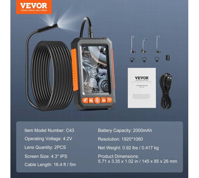 Endoskopinė kamera su žibintais ir dviem objektyvais6