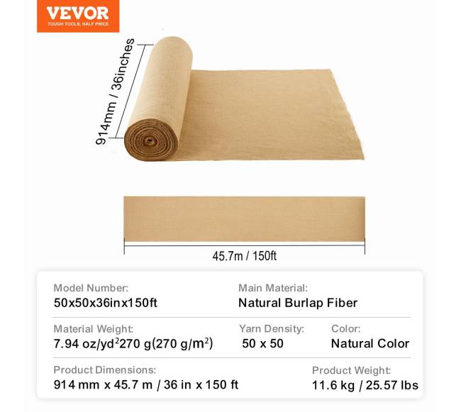 Džiuto audinio ritinys 90 cm x 45.7 m6