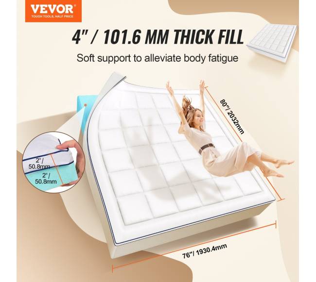 Atminties putplasčio čiužinio viršus 101.6 mm1