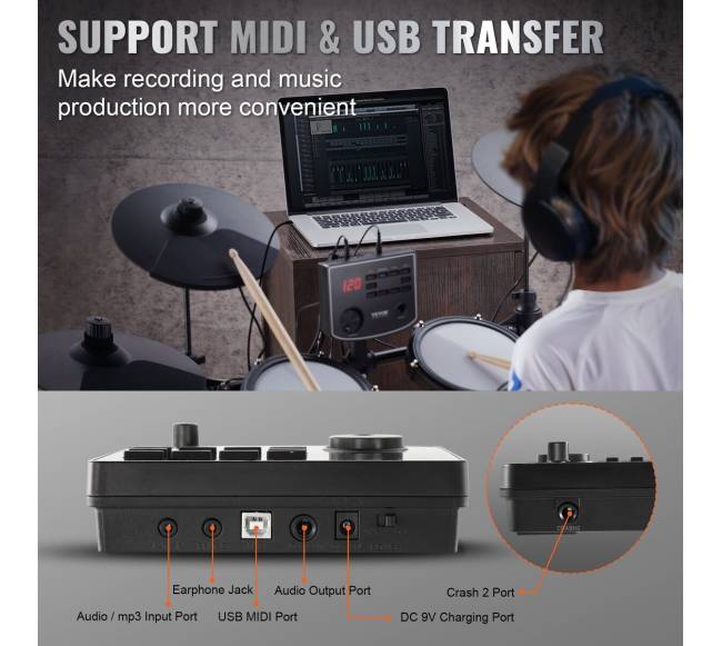 Elektrinė būgnų sistema su 150 garsų3