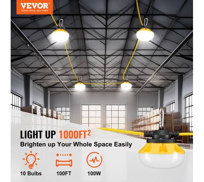 30 m ilgio statybinės šviesos 100W jungtys1