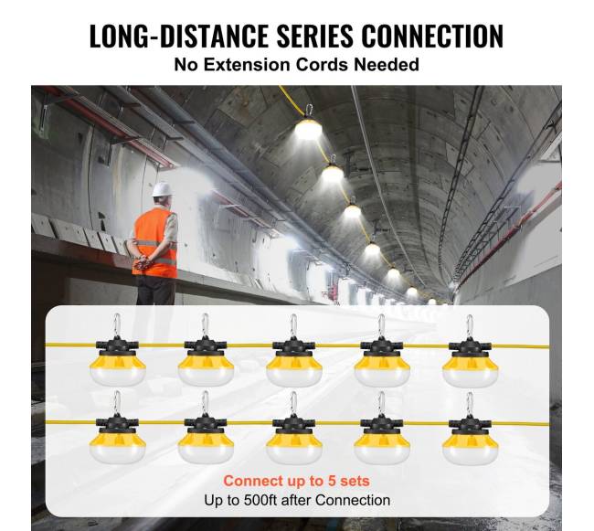 30 m ilgio statybinės šviesos 100W jungtys4