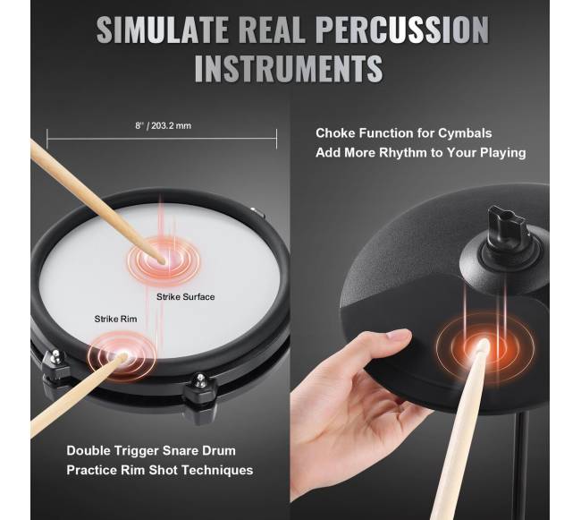 Elektroninis būgnų rinkinys su 480 garsais3