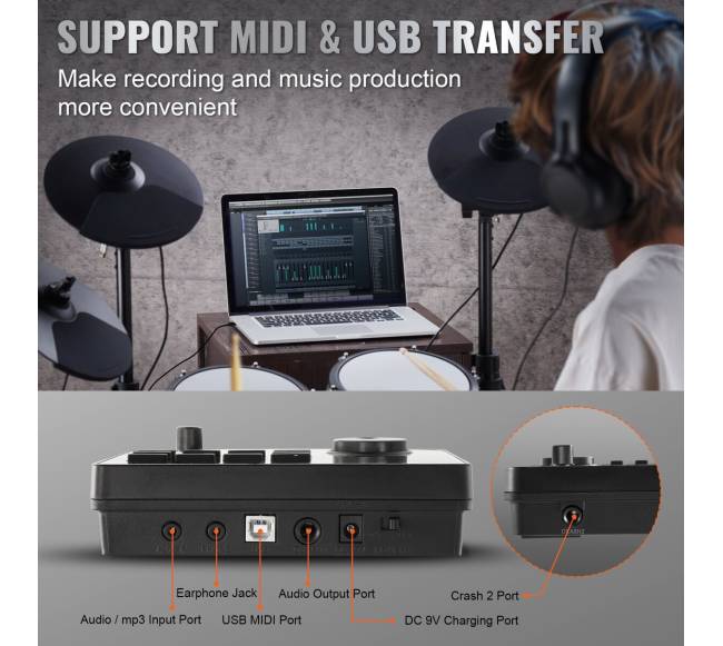 Elektroninis būgnų rinkinys su 480 garsais4