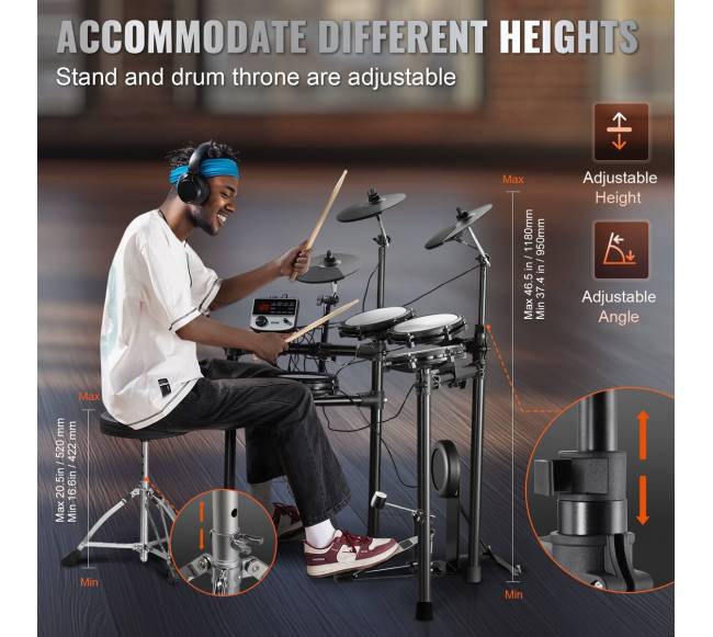 Elektroninis būgnų rinkinys su 480 garsais5