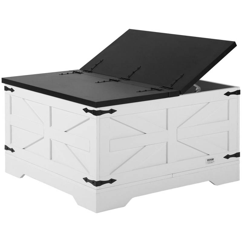 31,5 cm kaimiško stiliaus kavos staliukas su saugykla0