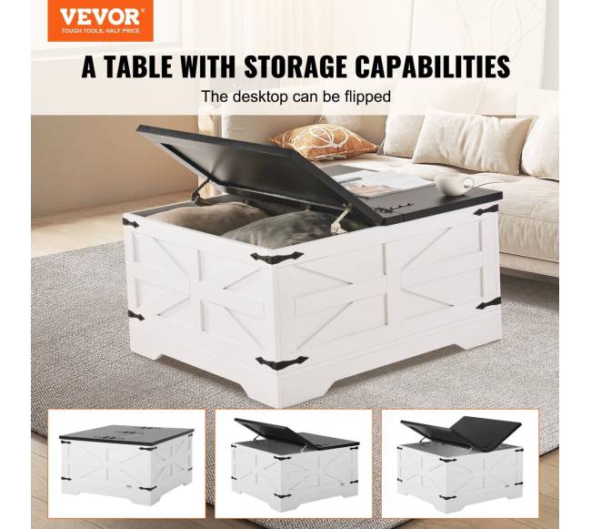 31,5 cm kaimiško stiliaus kavos staliukas su saugykla1