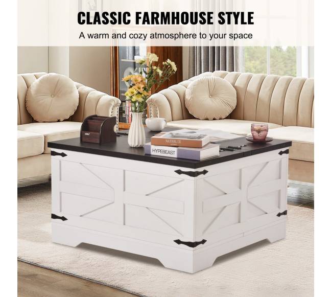 31,5 cm kaimiško stiliaus kavos staliukas su saugykla2