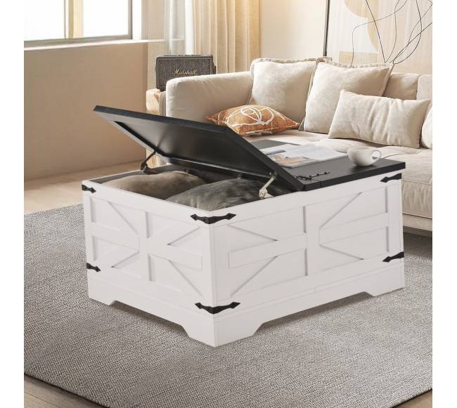 31,5 cm kaimiško stiliaus kavos staliukas su saugykla7