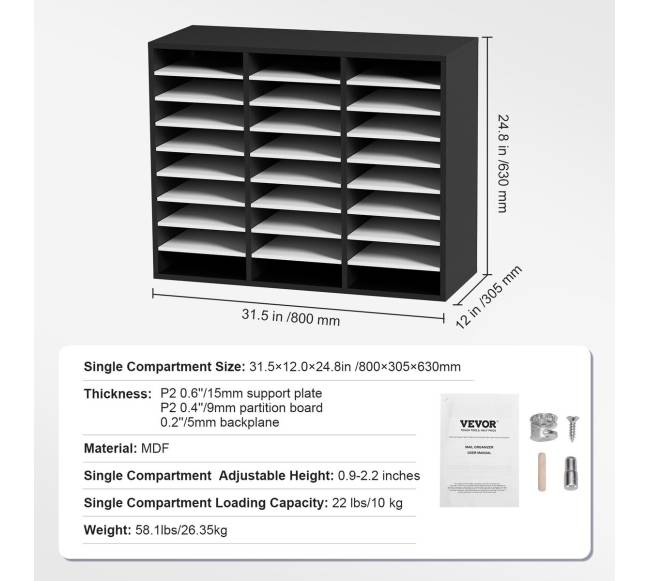medinis dokumentų laikiklis su 27 skyreliais6