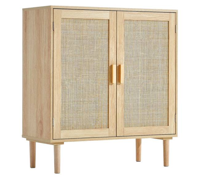 Natūrali pintų baldų spintelė su durimis0