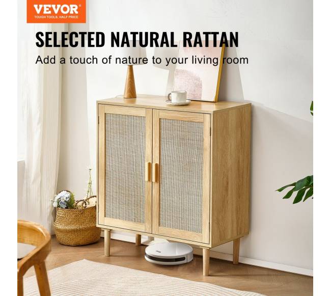 Natūrali pintų baldų spintelė su durimis1