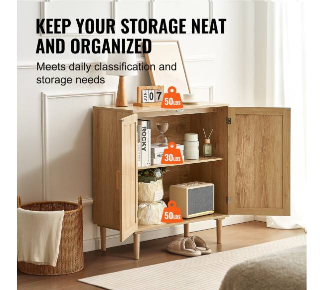 Natūrali pintų baldų spintelė su durimis2