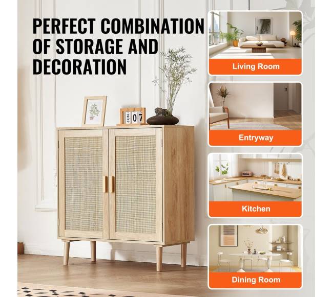 Natūrali pintų baldų spintelė su durimis5