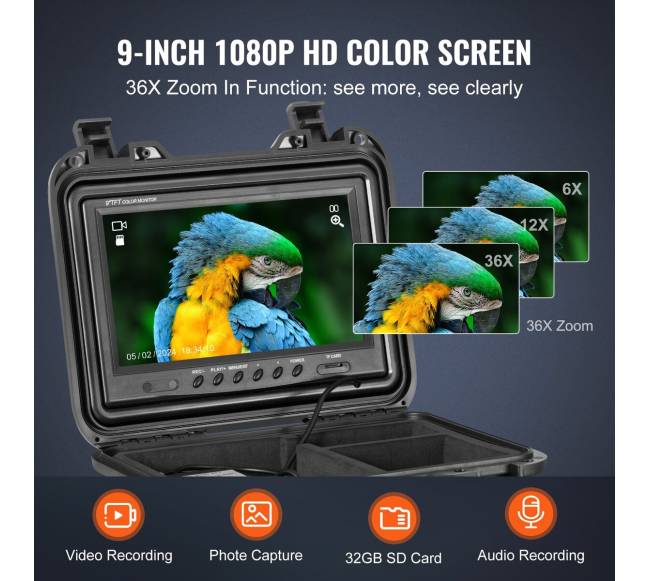 Nuotekų kamera su 9" ekranu ir 30m kabeliu2