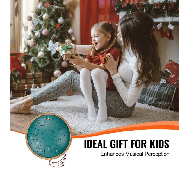 Plieno kalbos būgnas 15 natų, žalias5