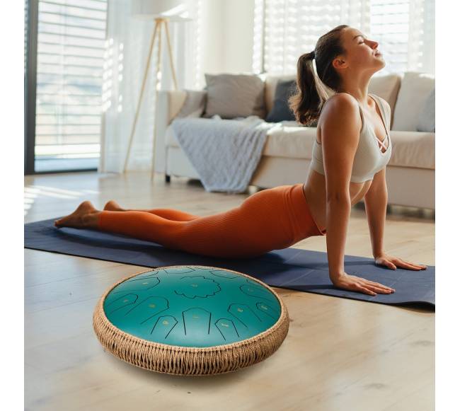 Plieno kalbos būgnas 15 natų, žalias7