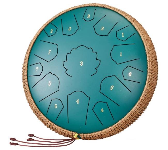 Plieno kalbos būgnas 15 natų, žalias9