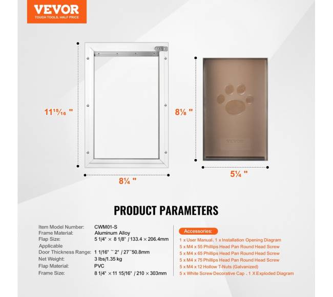 Mažas magnetinis aliuminio naminiams gyvūnams skirtas durų dangtis6