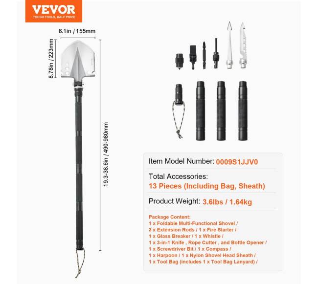 Daugiafunkcinis sulankstomas kastuvas 13 viename6