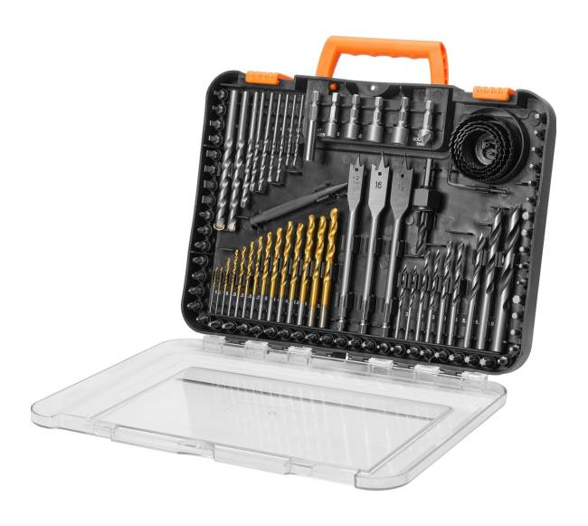 Grąžtų rinkinys 100 dalių su dėklu10