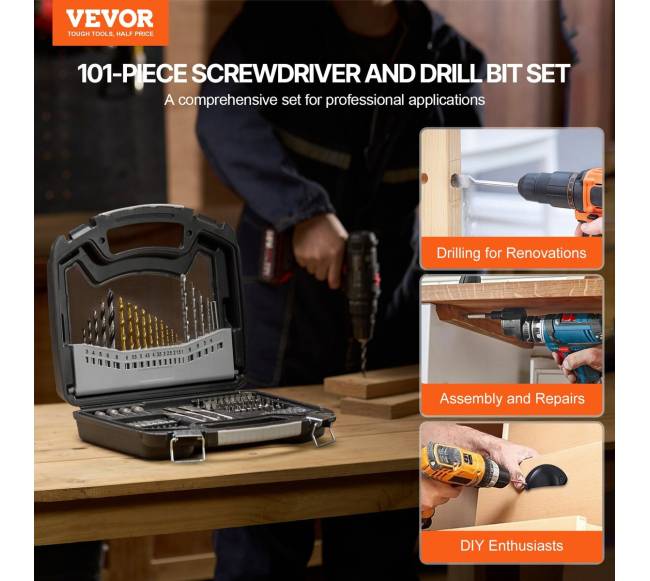 Grąžtų rinkinys su atsuktuvu ir dėklu1