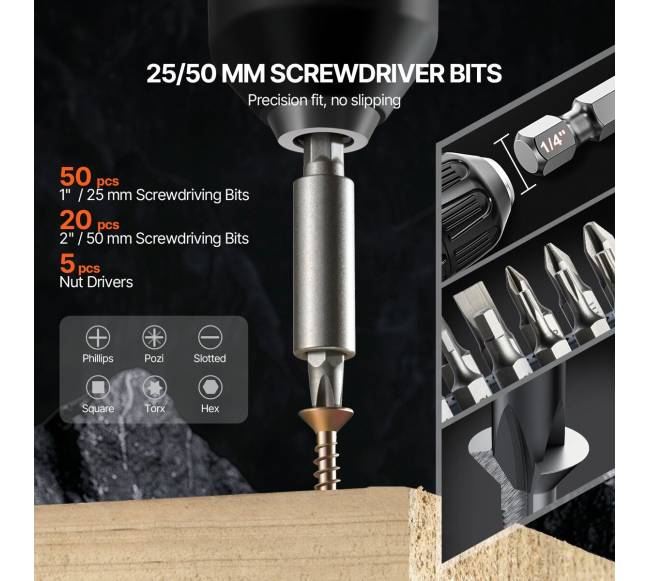 Grąžtų rinkinys su atsuktuvu ir dėklu3