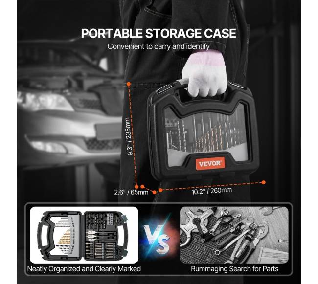 Grąžtų rinkinys su atsuktuvu ir dėklu4