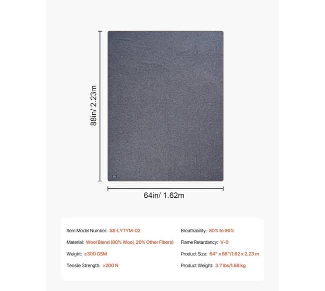 Vilnonė lauko antklodė 1.62 m x 2.23 m6