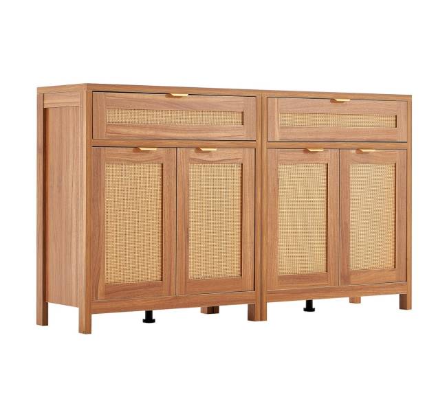 Natūrali rataninė spintelė su 4 durimis0