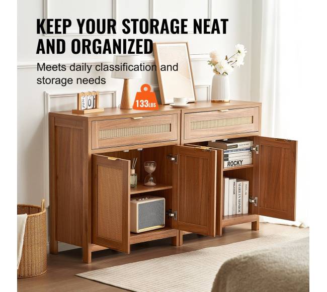 Natūrali rataninė spintelė su 4 durimis2