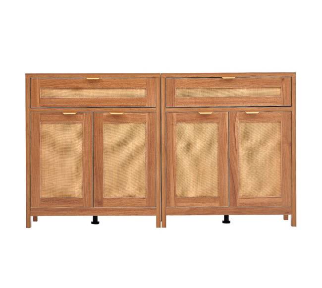 Natūrali rataninė spintelė su 4 durimis9