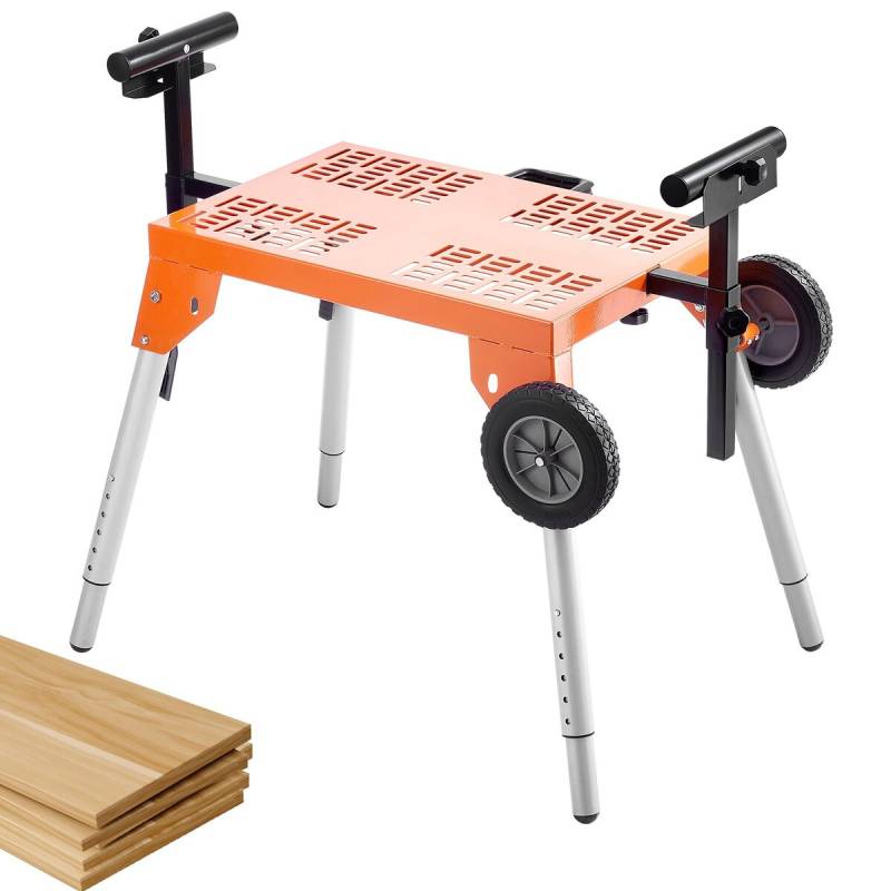 pjūklų stovas su stalu ir ratukais0