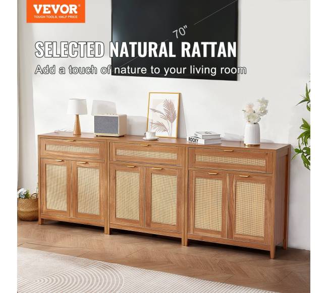 Natūrali tris rinkinys pintinė spintelė su durelėmis1