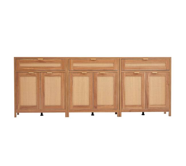 Natūrali tris rinkinys pintinė spintelė su durelėmis9