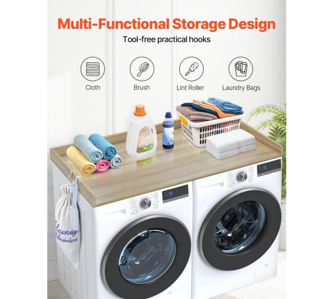 Ąžuoline skalbimo mašinų stalviršis 137x68 cm1