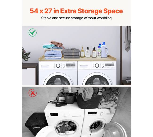 Ąžuoline skalbimo mašinų stalviršis 137x68 cm2