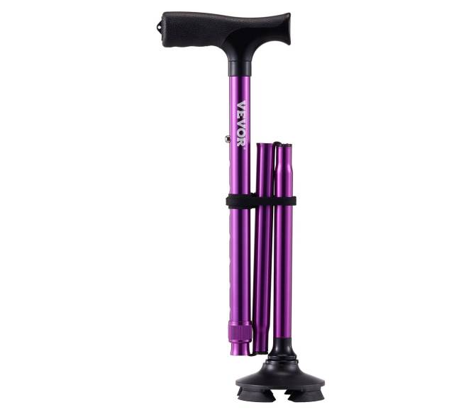 Sulankstoma vaikščiojimo lazdelė su keturių atramų pagrindu0