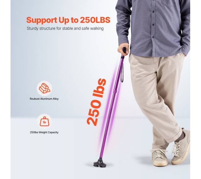 Sulankstoma vaikščiojimo lazdelė su keturių atramų pagrindu3