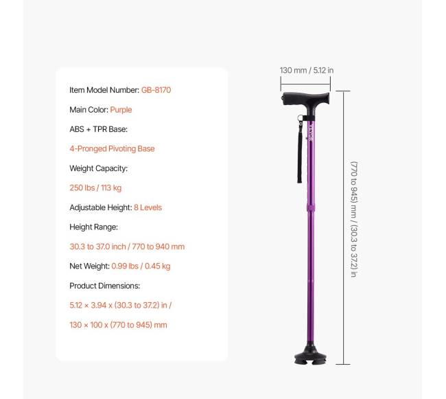Sulankstoma vaikščiojimo lazdelė su keturių atramų pagrindu6