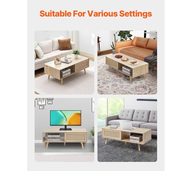 Stačiakampis rataninis stalas su dviem lygiais5